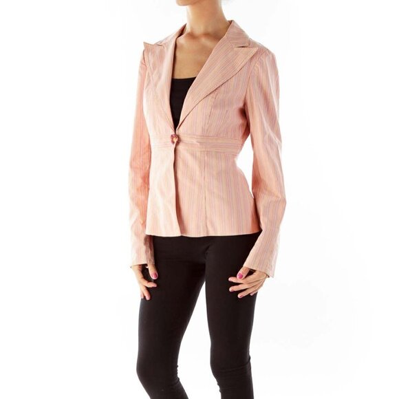 Nanette Lepore Pink Pinstripe Blazer - Picture 3 of 3